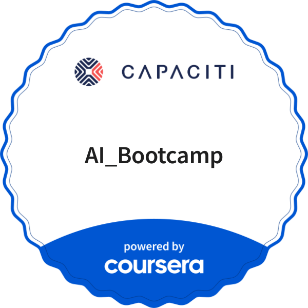 AI_Bootcamp completion badge issued by COURSERA