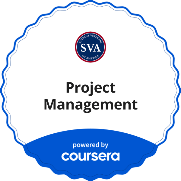 Project Management completion badge issued by COURSERA