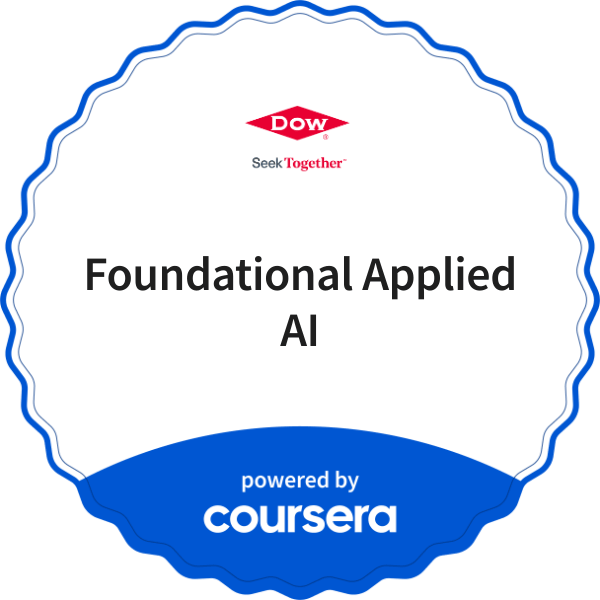 Foundational Applied AI completion badge issued by COURSERA