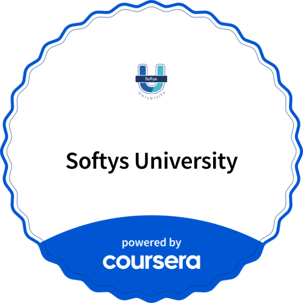 Softys University completion badge issued by COURSERA
