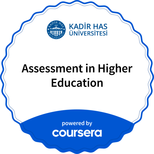 Assessment in Higher Education completion badge issued by COURSERA