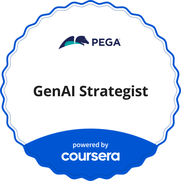 GenAI Strategist completion badge issued by COURSERA