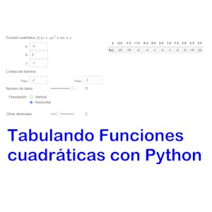 Tabulando funciones cuadráticas con Python