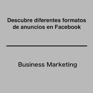Descubre diferentes formatos de anuncios en Facebook - Online CE Course