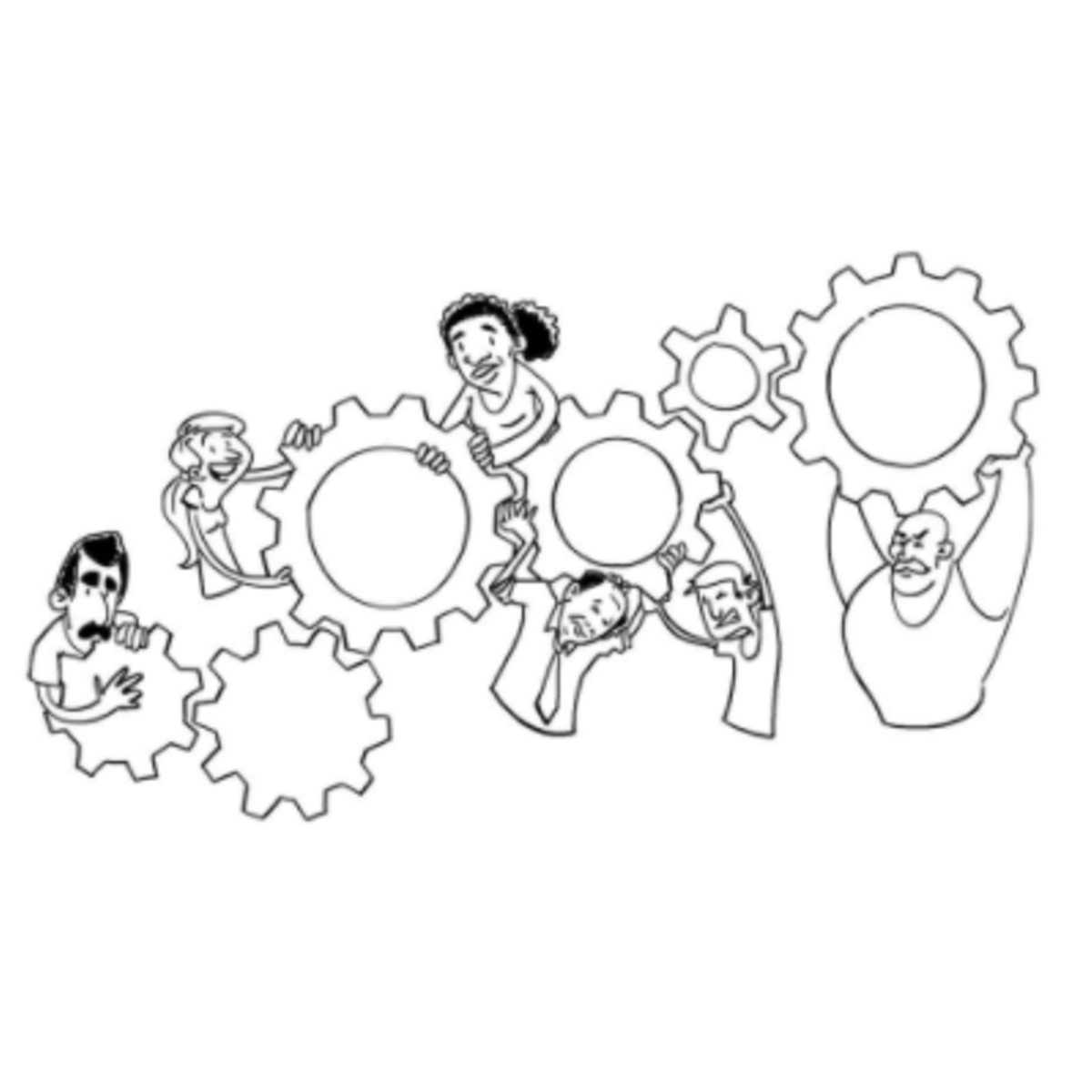 People teamwork hand drawn sketch icon Royalty Free Vector