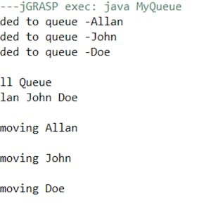 Create a simple queue of names using Java