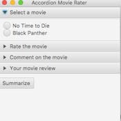 Create a JavaFX movie rater with titled panes and accordion