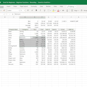 Image for the Excel for Beginners: Beginner Functions online course