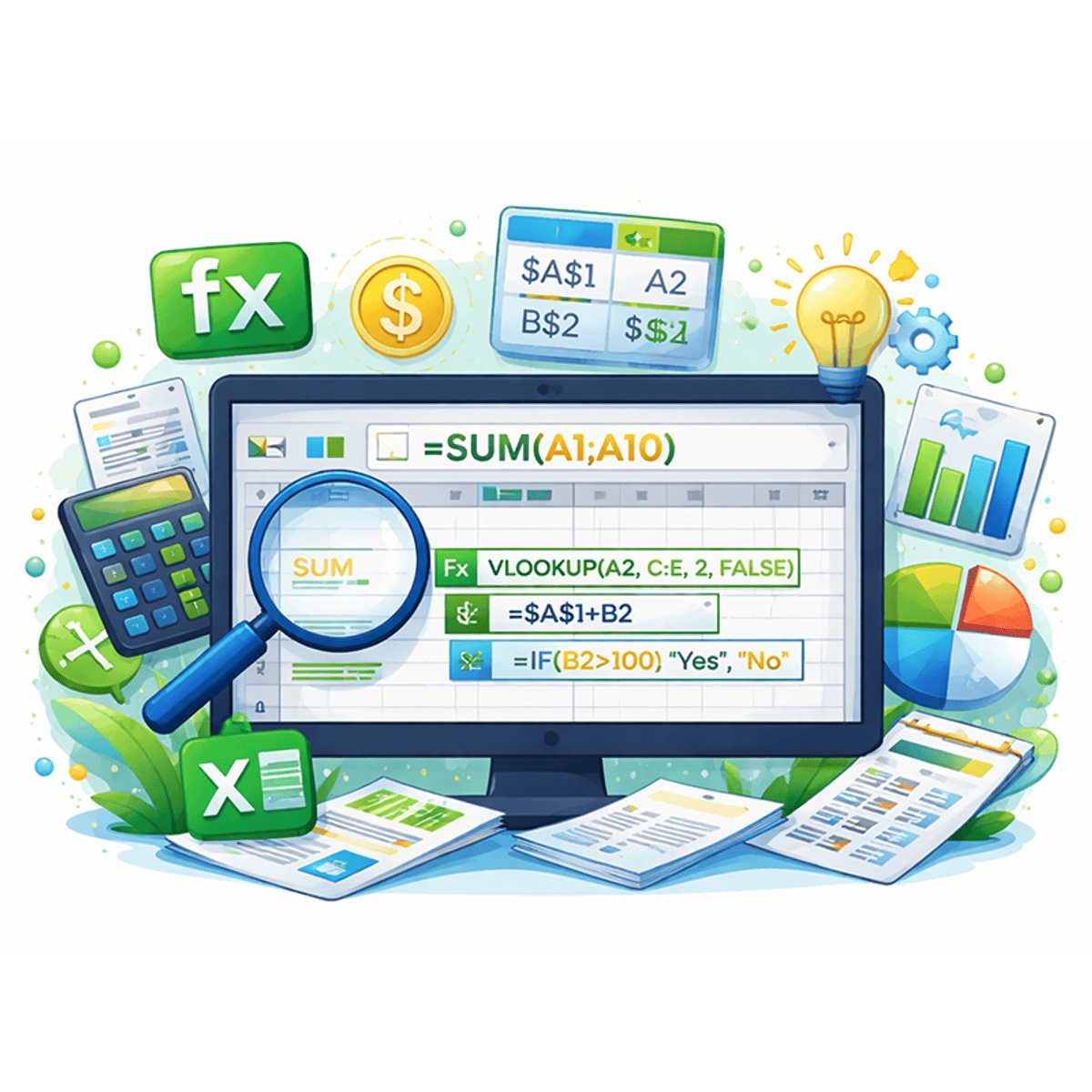 Excel Functions, Lookups, and Secure Spreadsheet Automation