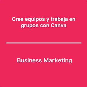 Crea equipos y trabaja en grupos con Canva from Coursera Project Network online course platform
