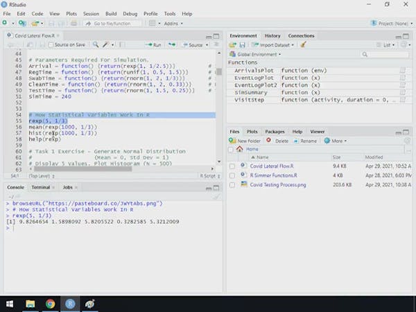 Simulation of Covid-19 Testing Process Using R Simmer