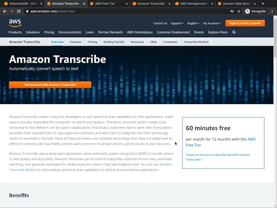 Create Audio Transcripts With Amazon Transcribe Create Audio Transcripts With Amazon Transcribe