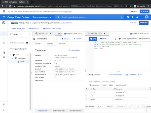 Working with BigQuery