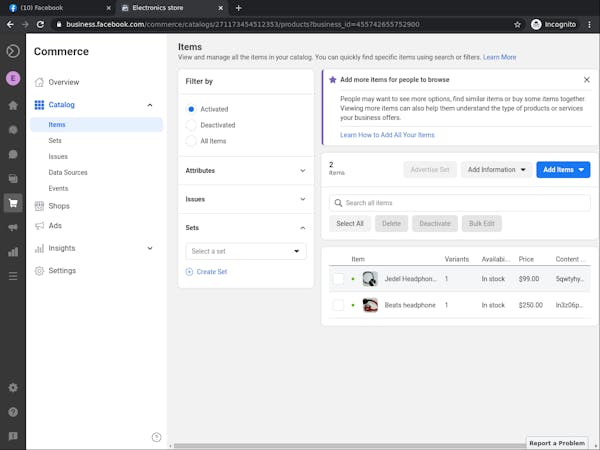 Create a Facebook Shop in Commerce Manager