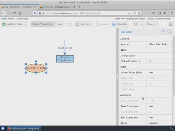 Building an Ecosystem model with Insight Maker