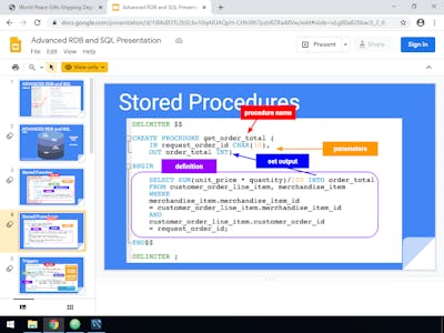 Advanced Relational Database and SQL (Short Course) | Coursera