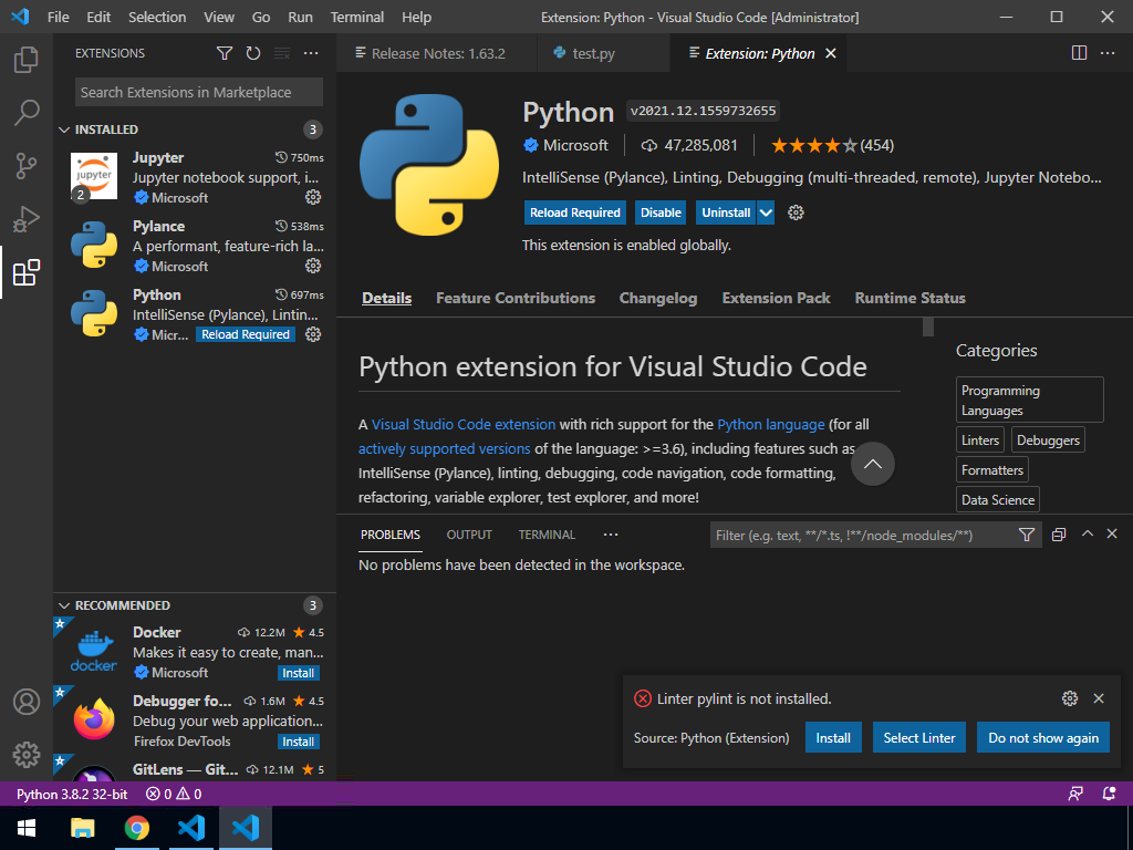 use python in visual studio code