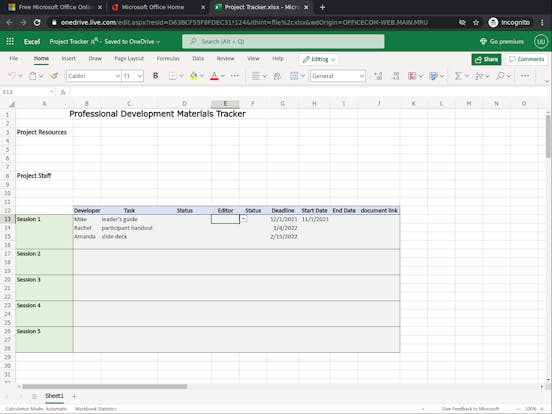 Project Tracker Excel Template