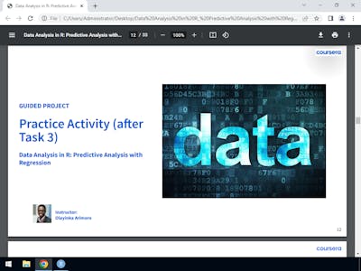 Data Analysis in R: Predictive Analysis with Regression