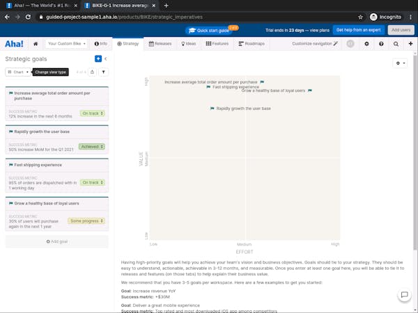 Build a Product Roadmap with Aha!