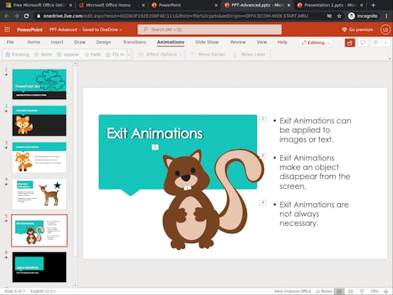 Use Animations and Transitions in PowerPoint 365