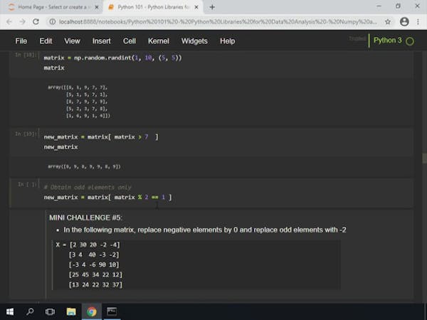 Python for Data Analysis: Pandas & NumPy (Short Course) | Coursera