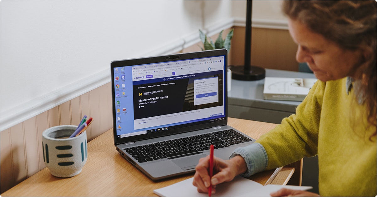 Learner at her computer