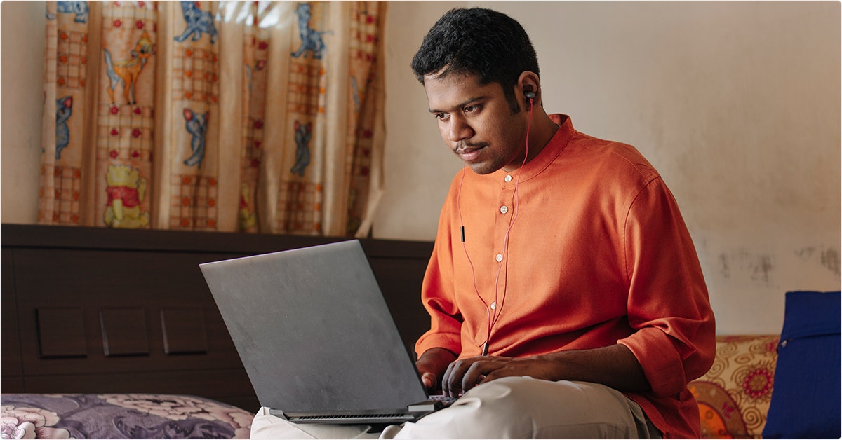 Learner at his computer