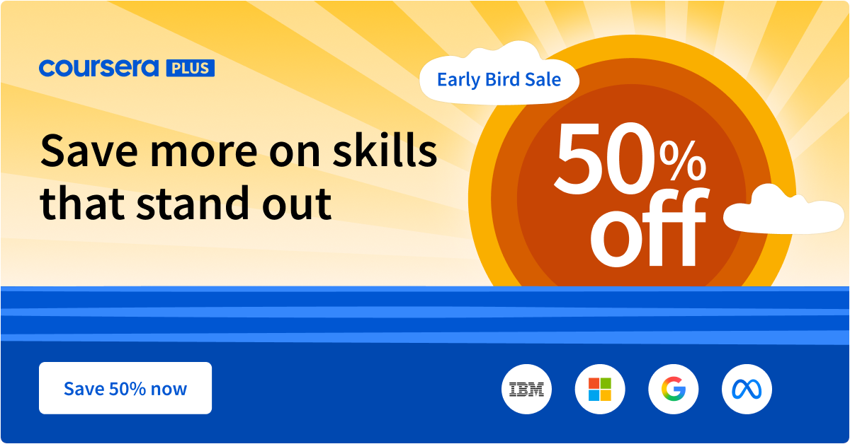 50% off on Coursera Plus