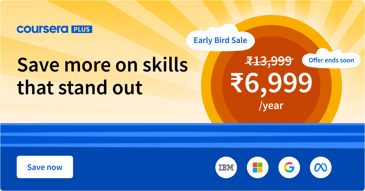₹6,999/year for Coursera Plus