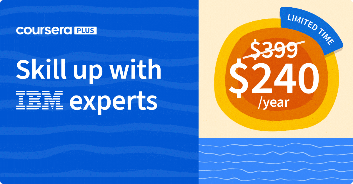 Save 40% off of Coursera Plus