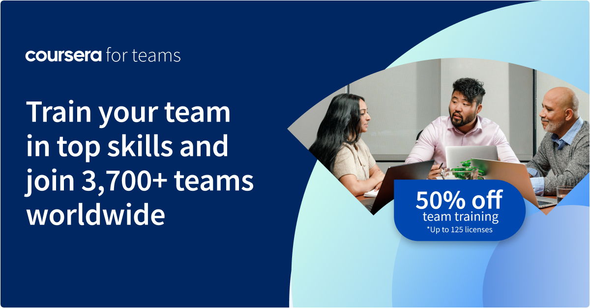 50% off Coursera for Teams 