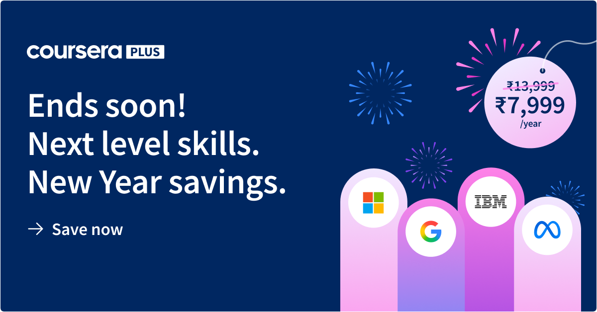 Ends soon – save on Coursera Plus