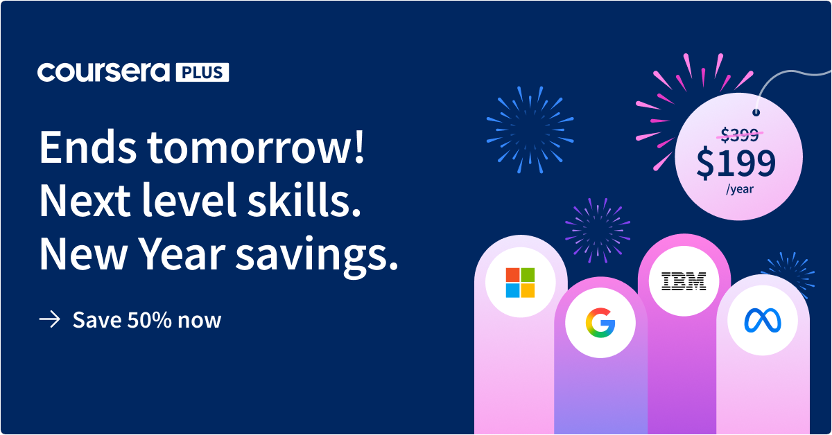 Last chance to save on Coursera Plus