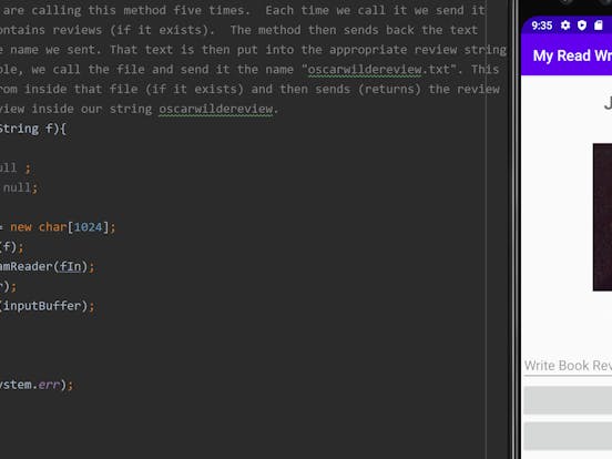 build an app in android studio using read write