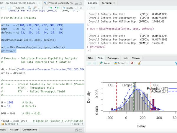 Process Models For R Studio RStudio for Six Sigma - Process Capability