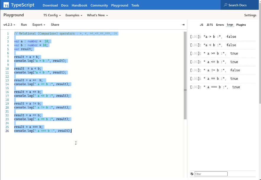 TypeScript Operators