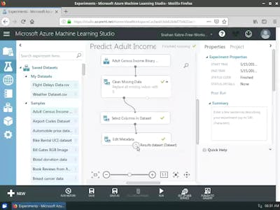 Azure Machine Learning Canvas Example Machine Learning Pipelines with Azure ML Studio