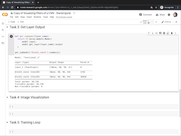 Visualizing Filters of a CNN using TensorFlow