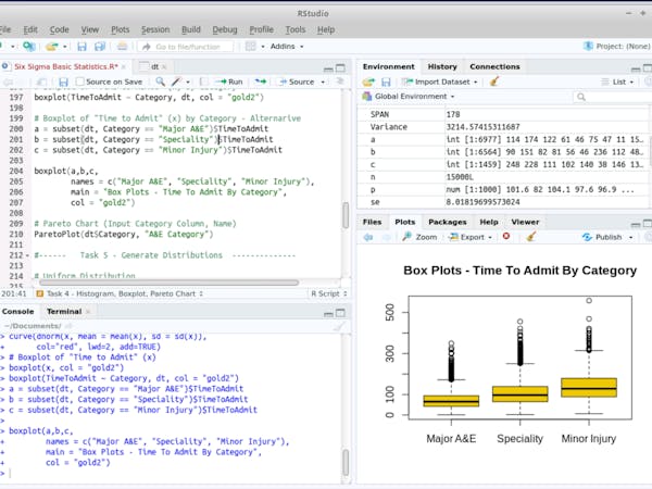 RStudio for Six Sigma - Basic Descriptive Statistics