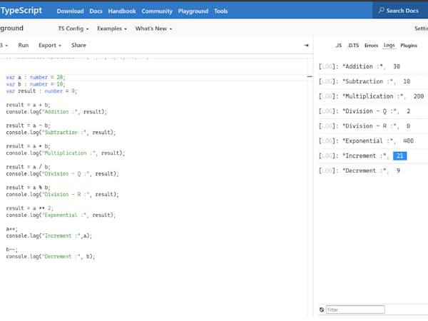TypeScript Operators