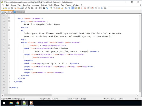 Validate HTML Forms with JavaScript and HTML