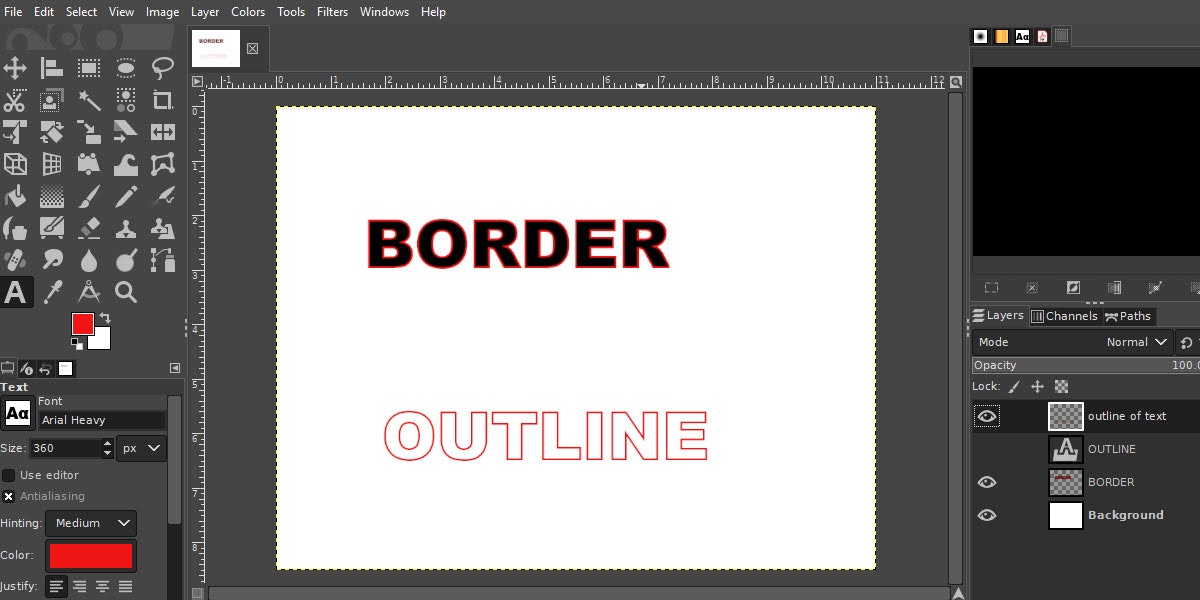 how to add border to text in gimp how to add border to text in gimp