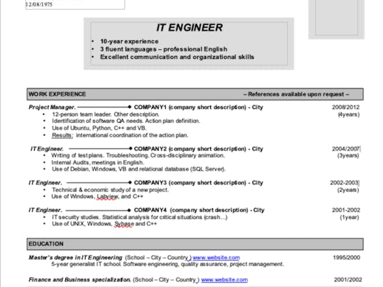 Create A Resume Or Curriculum Vitae With Libre Office Comment Faire Un Cv Sur Libre Office