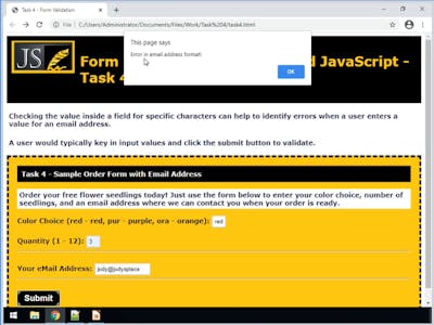 Validate HTML Forms with JavaScript and HTML
