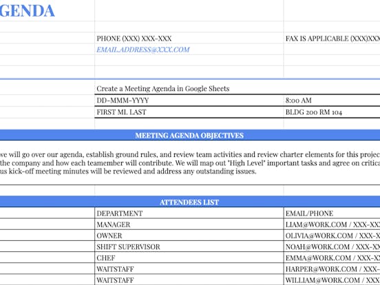 Create A Meeting Agenda In Google Sheets Create A Meeting Agenda In Google Sheets