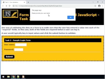 Validate HTML Forms with JavaScript and HTML
