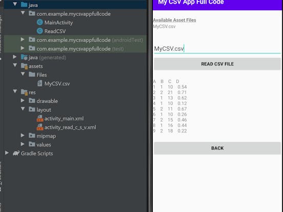 access csv in an android studio project