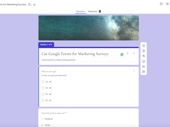 use google forms for marketing surveys