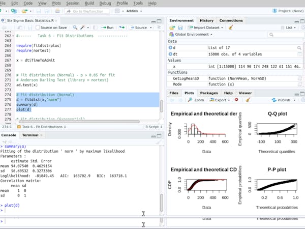 basic statistical analysis using rstudio software... RStudio for Six Sigma - Basic Descriptive Statistics